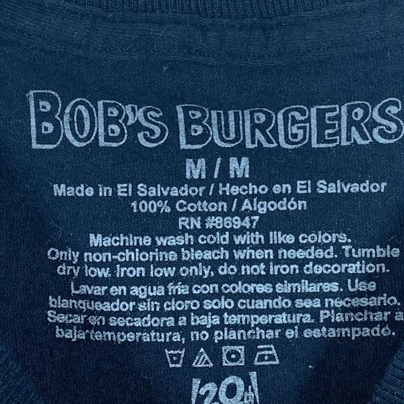 Bob's Burgers Mens Black T-Shirt Medium Family Cartoon Characters Tee - Picture 4 of 4